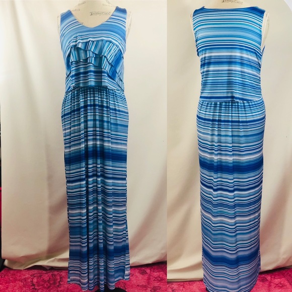 OneWorld Multi Blue Maxi Dress - Picture 8 of 8